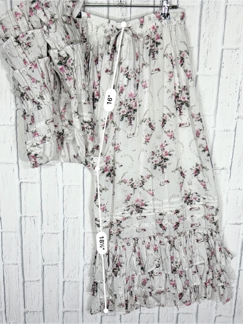 Paper Lace Rosebuds & Ruffles Floral Boho Bloomer Pants White Pink S - Picture 5 of 7